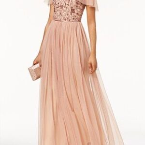 Adrianna Papell Brown Embellished Dress